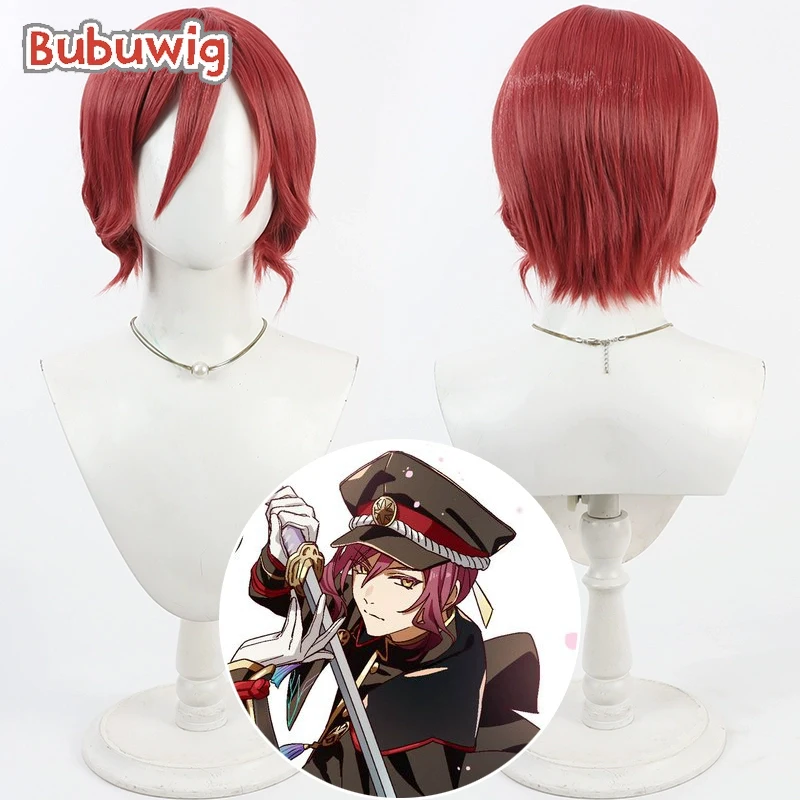 

Bubuwig синтетические волосы Omokage косплей парики Touken Ranb Omokage Хэллоуин вечерние 30 см короткий прямой красный мужской парик термостойкий