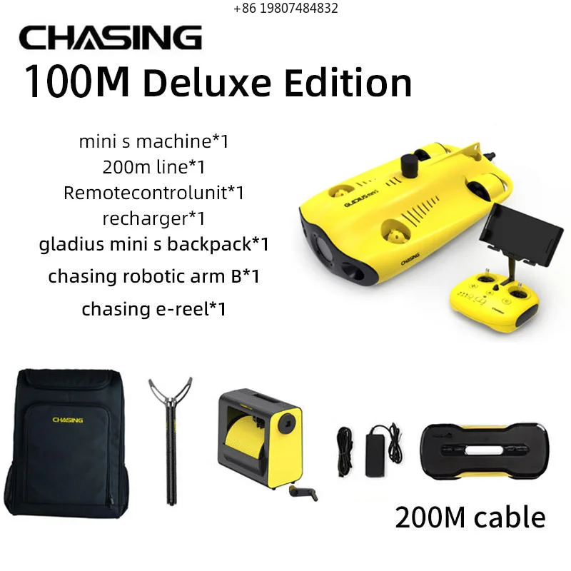 Robot Submarino de Control Remoto para Buceo, con Alcance de 100m, 5 Propulsores, Mini Rov