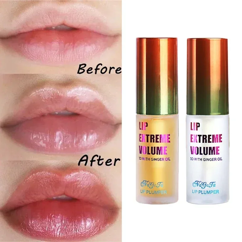 Serum Minyak pemadat bibir riasan tahan lama Esens penebal instan memperbaiki garis halus Bibir meningkatkan elastisitas Lipbalm seksi