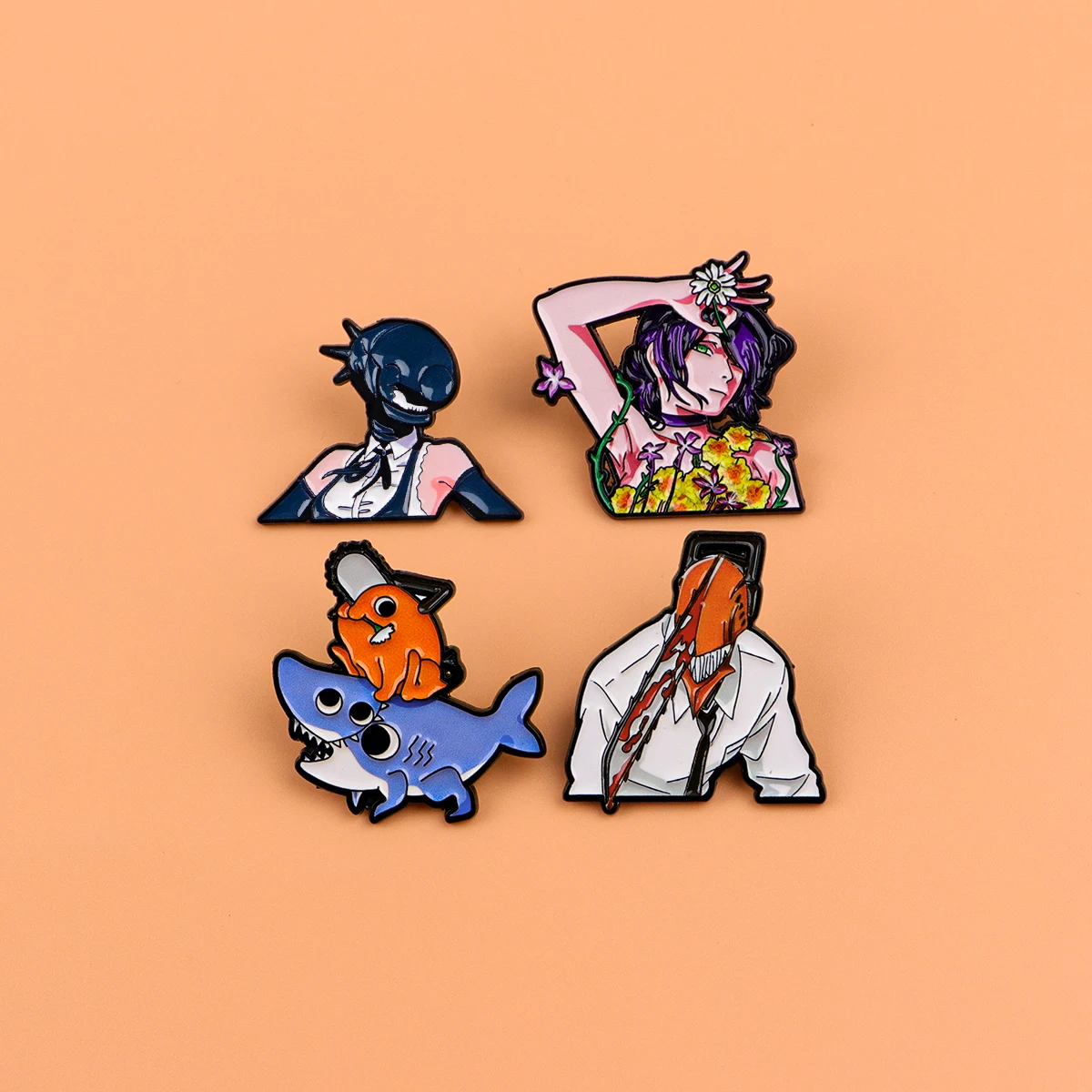 Cool Shark Enamel Pins Cartoon Girls Brooches Badges for Backpacks Jackets Hats Fans Collection Gifts Cosplay Accessories