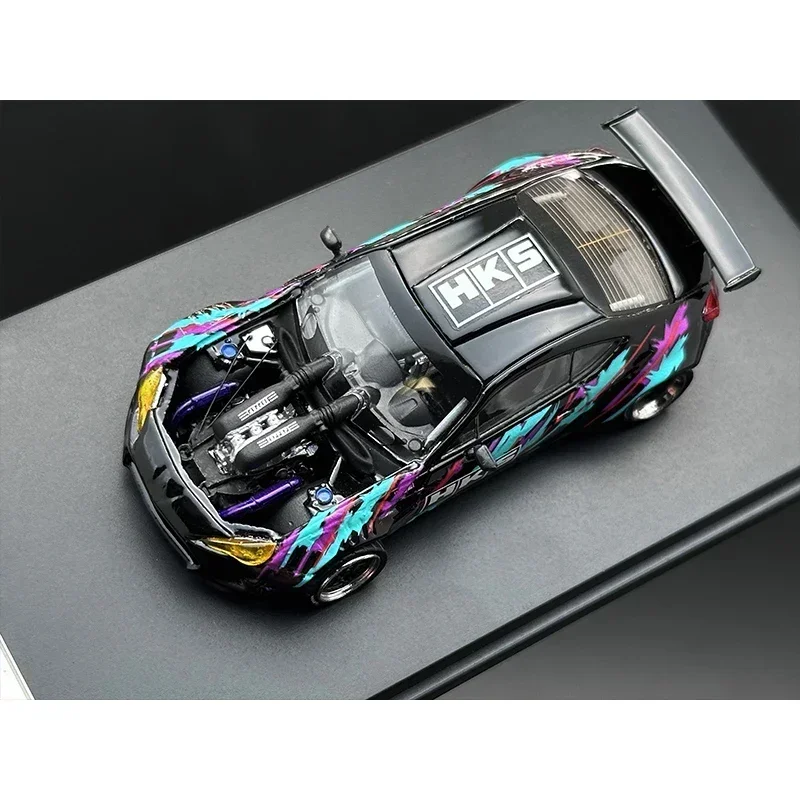 OEM 1:64 GT4586 GR86 com motor 458 versão modificada S15 Diecast Diorama Car Model Toys