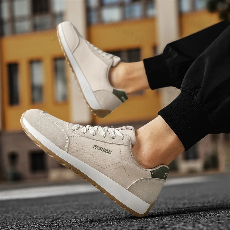 

Удобная мужская вулканизированная обувь, осенние новые винтажные дышащие нескользящие кроссовки на шнуровке, легкая повседневная обувь на мягкой подошве