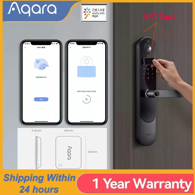 Aqara Smart Door Lock NFC Card for Original Aqara Smart Door Lock N100 N200 P100 D200 Series EAL5+ Level Safety Program Control