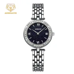 2024 The latest blue sandstone fine flash diamond steel belt Full Star Women's watch exquisite waterproof high-grade girls' watc