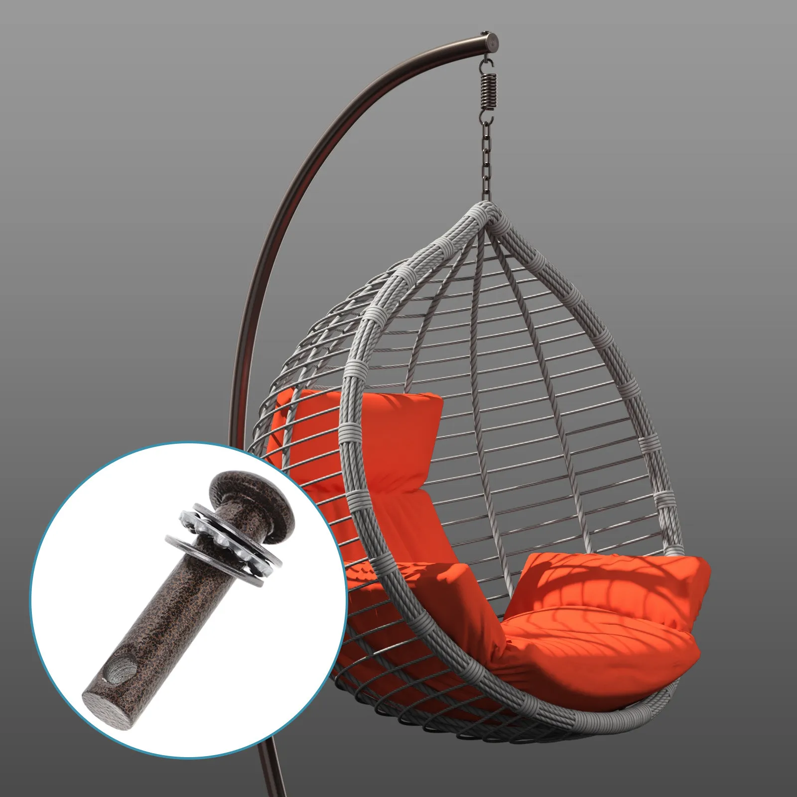 Heavy Duty Metal Swing Ring Stable Low Noise Hammock Chair Ring Outdoor Swing Spring Suspension Replacement