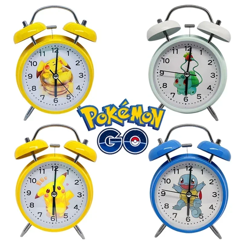 

Пикачу будильники мультфильм аниме металлический двойной колокольчик громкая громкость будильник детская спальня бесшумный будильник украшение