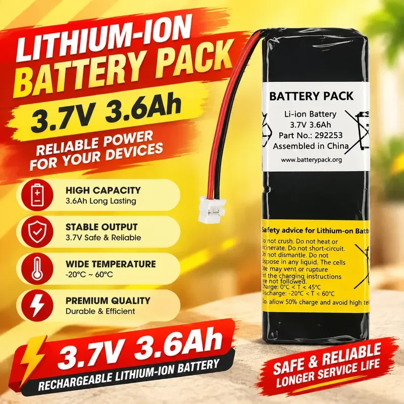 For COHN 292253 Rechargeable Lithium Ion Battery 3.7V 3.6Ah 3600mAh Li-ion Replacement Battery