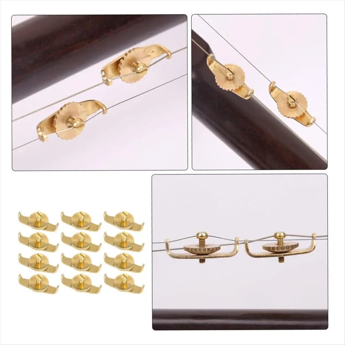 New arrival  12Pcs Copper Erhu Fine Tuners String Adjusters Fine Tuning Tools for Erhu Musical Instrument Accessories