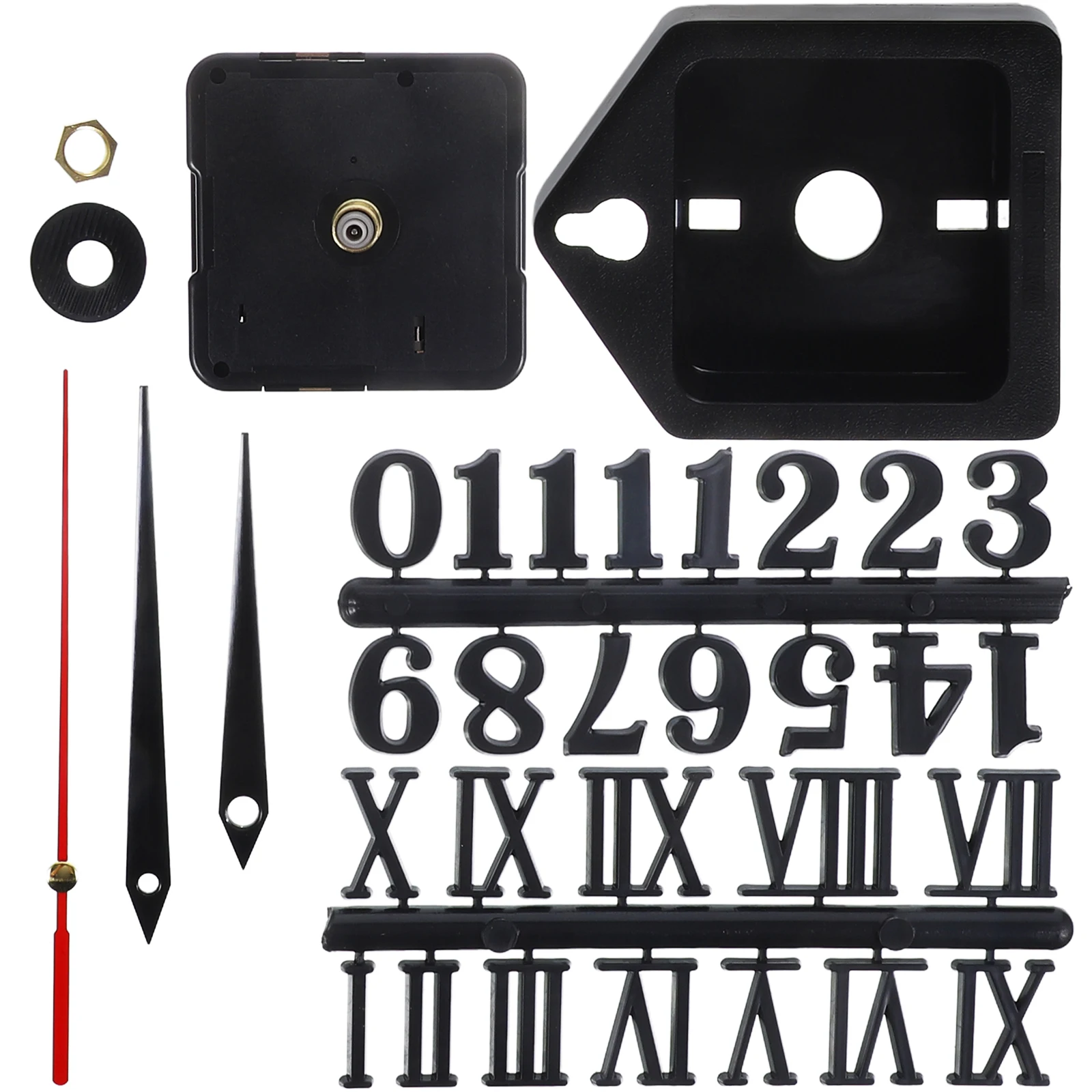 Clock Mechanism Replacement Kits Operated Components for DIY Wall Clocks Craft Projects Plastic Metal Numbers Long Shaft