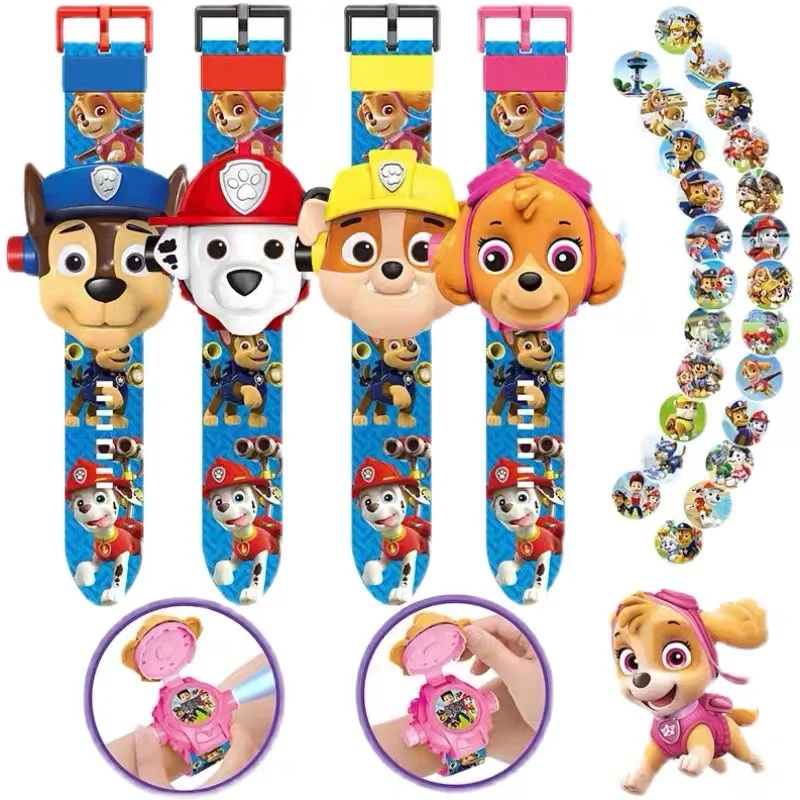 Pawed Projection Digital Patrolling Watch Time Archie Xiaoli Mao Mao Tiantian Cartoon Children's Toy Electronic Watch Kids Gift