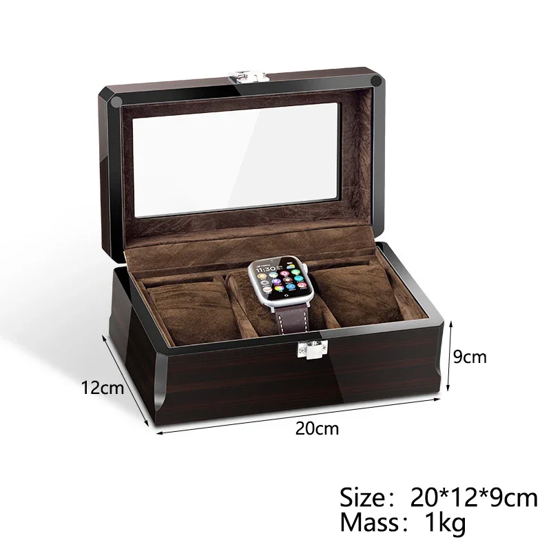 For Watch Watch Case High Grade Baking Varnish Ebony Grain Jewelry Display Storage Box Luxury Customizable Logo OEM