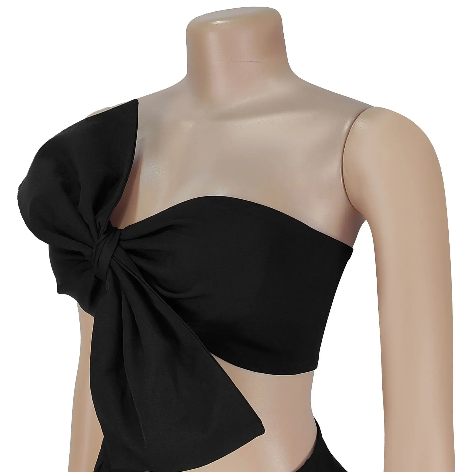 C7375 feminino formal único breasted macacão calças de perna larga camisa de escritório roupa cor sólida sem mangas macacões com cinto