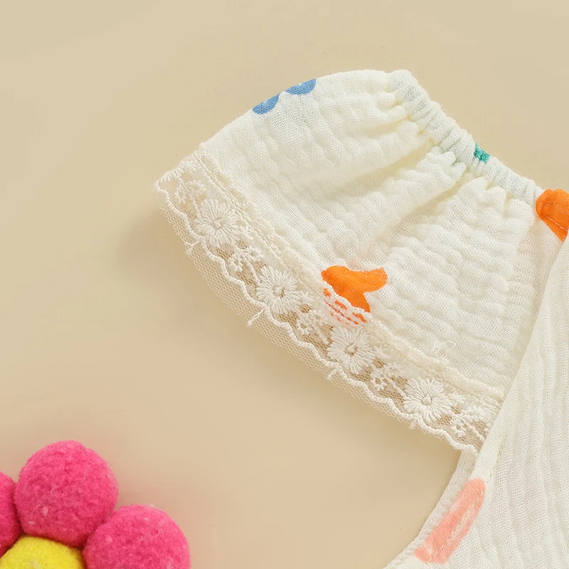 

Adorable Infant Floral Print Sleeveless Romper for Baby Girls Summer Casual Jumpsuit Toddler Cute Outfit Clothes