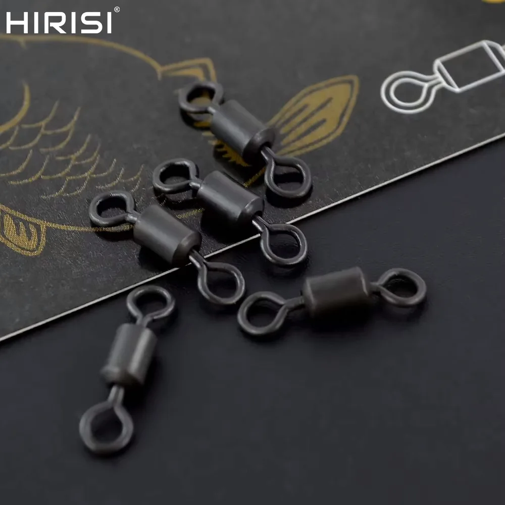

Hirisi 20pcs Fishing rolling swivels for Carp fishing long body high speed swivel snaps fishing terminal tackle AE045