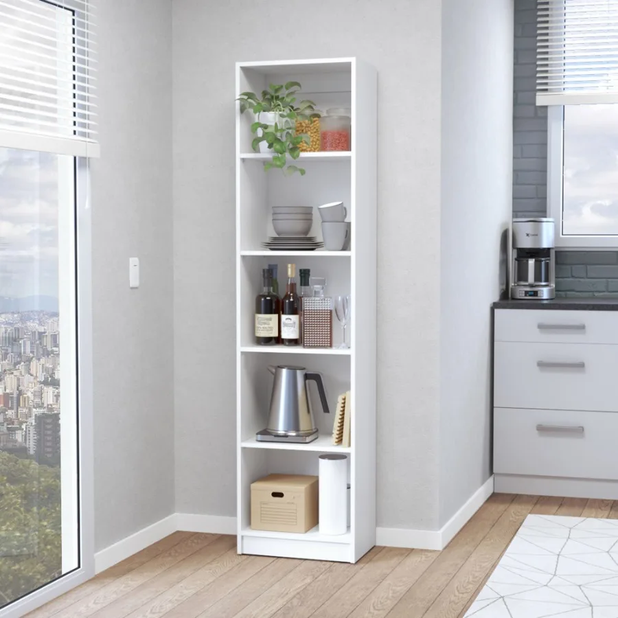 

Sutton Slim Bookcase with Modern 5Shelf Design
