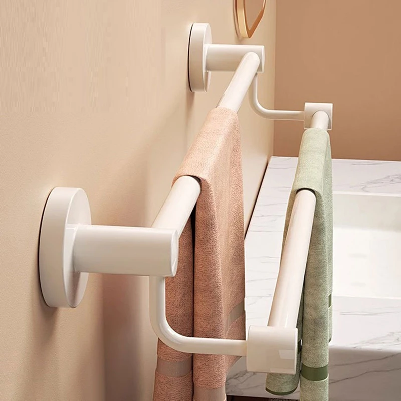 Double-Pole Bath Towel Bar Rack- Stainless Steel Towel Rack Used In Bathroom. Double-Pole Heavy-Duty Wall Towel Rack