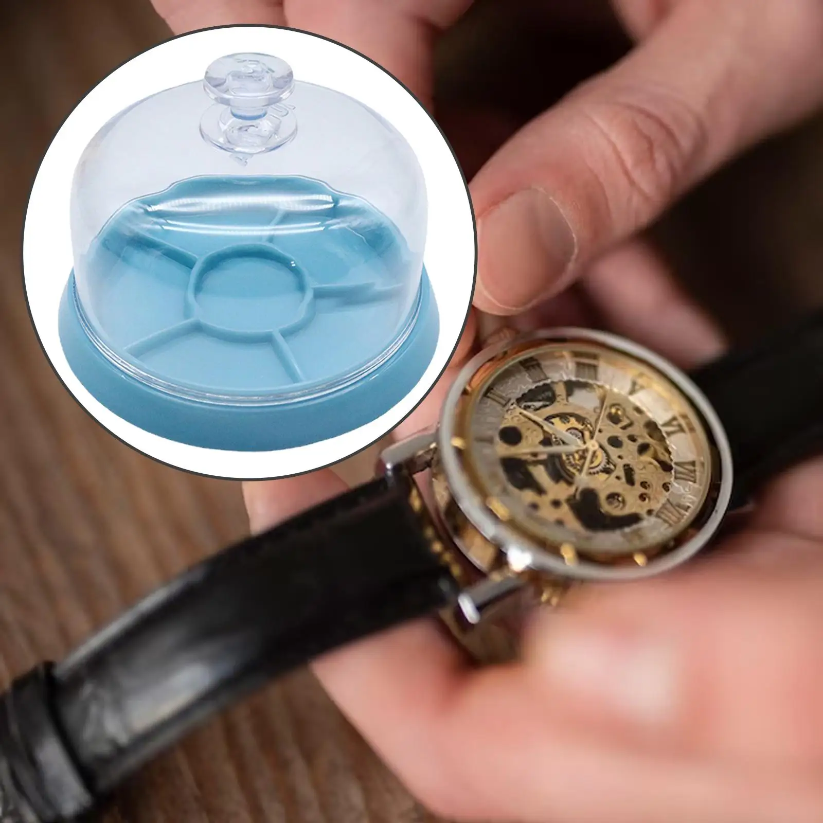 Watch Movement Dust Cover Watchmaker Repair Tool Plastic Watch Movement Tray image 4