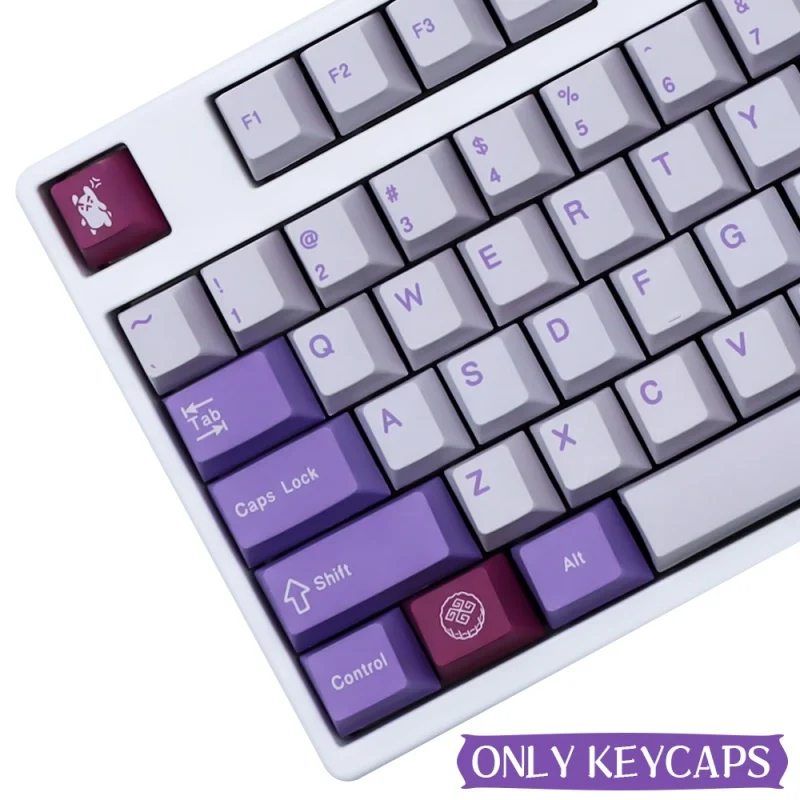 Rabbit Themed Cool Keycap 137/147 Keys Original High Purple Pbt Hot Sublimation Mechanical Keyboard Cartoon Anime Game Keycap