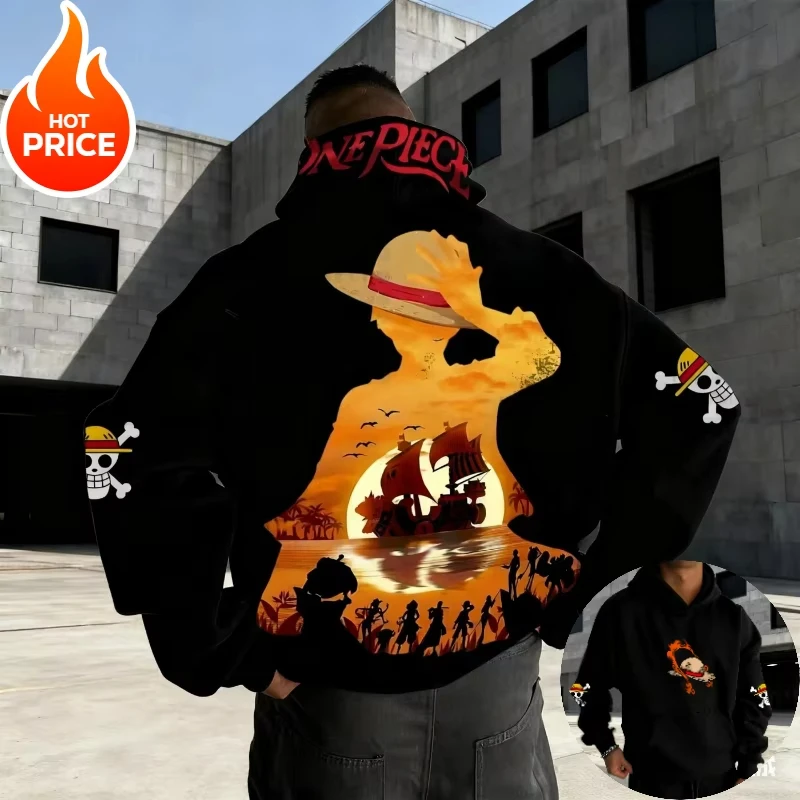 

One Piece Luffy 2026 New Hot Fashion Anime Harajuku Streetwear Men Vintage Hoodie Winter Women Oversized Hooded Sweatshirt Top
