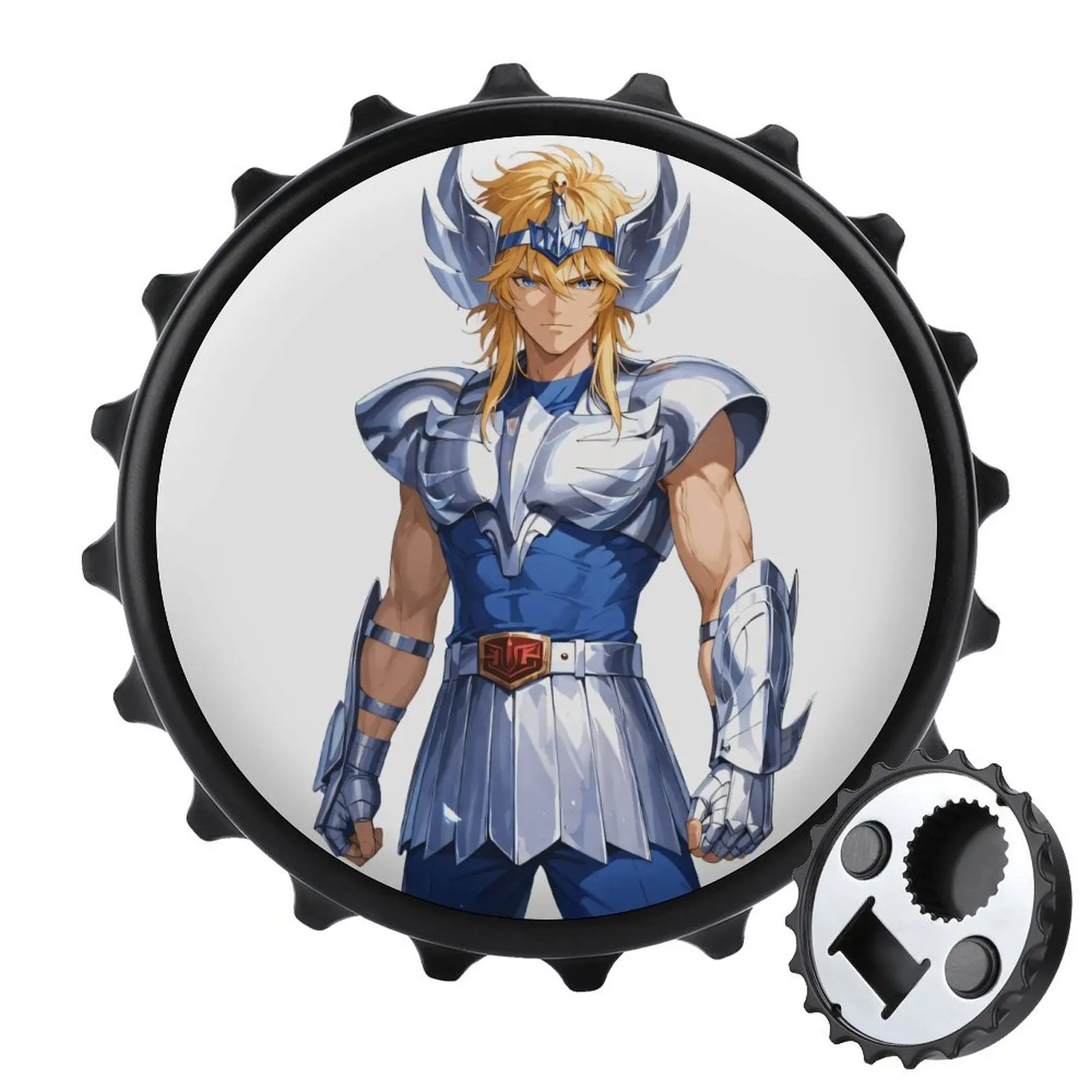 

Refrigerator Magnet Bottle Opener Magnetic Attraction Alloy Material Saint Seiya Knights of The Zodiac Goods Cygnus Hyoga