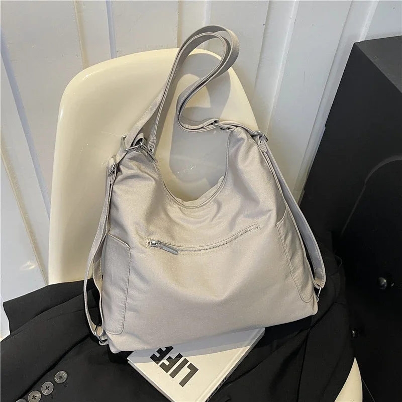 Nylon Zipper Backpacks Solid Ladies Bags on Sale 2024 New High Quality Large Capacity Commuting Backpacks Sewing Thread