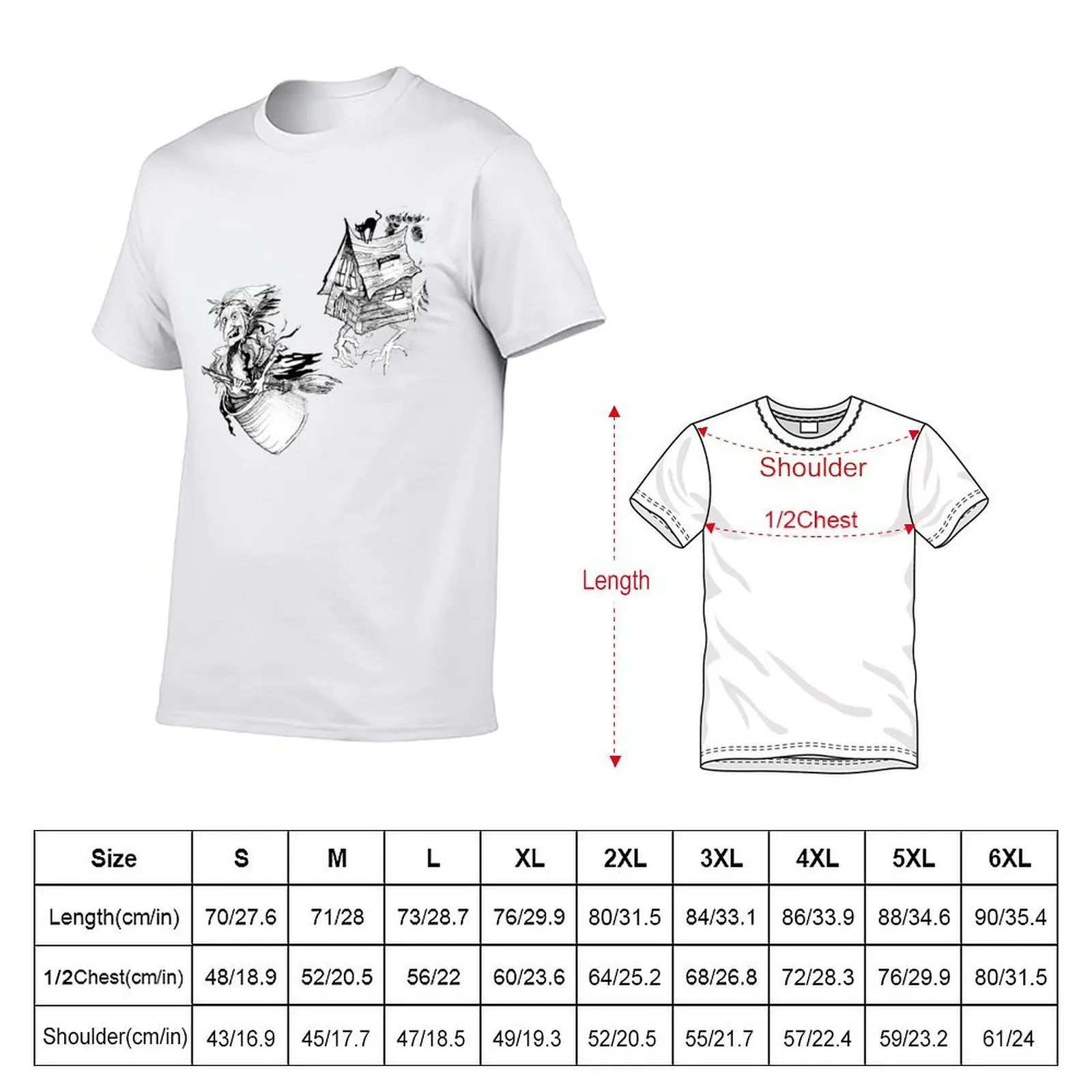 بابا ياجا والمنزل على أرجل الدجاج تي شيرت رجل تي شيرت رجل عادية تي شيرت #5