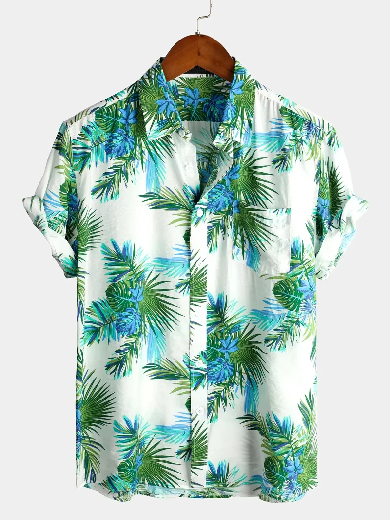 

Casual Mens Striped Short Sleeve Shirts 3D Print Summer Button Down Shirt Hawaiian Shirt Women Summer Spring Lapel Blouse New