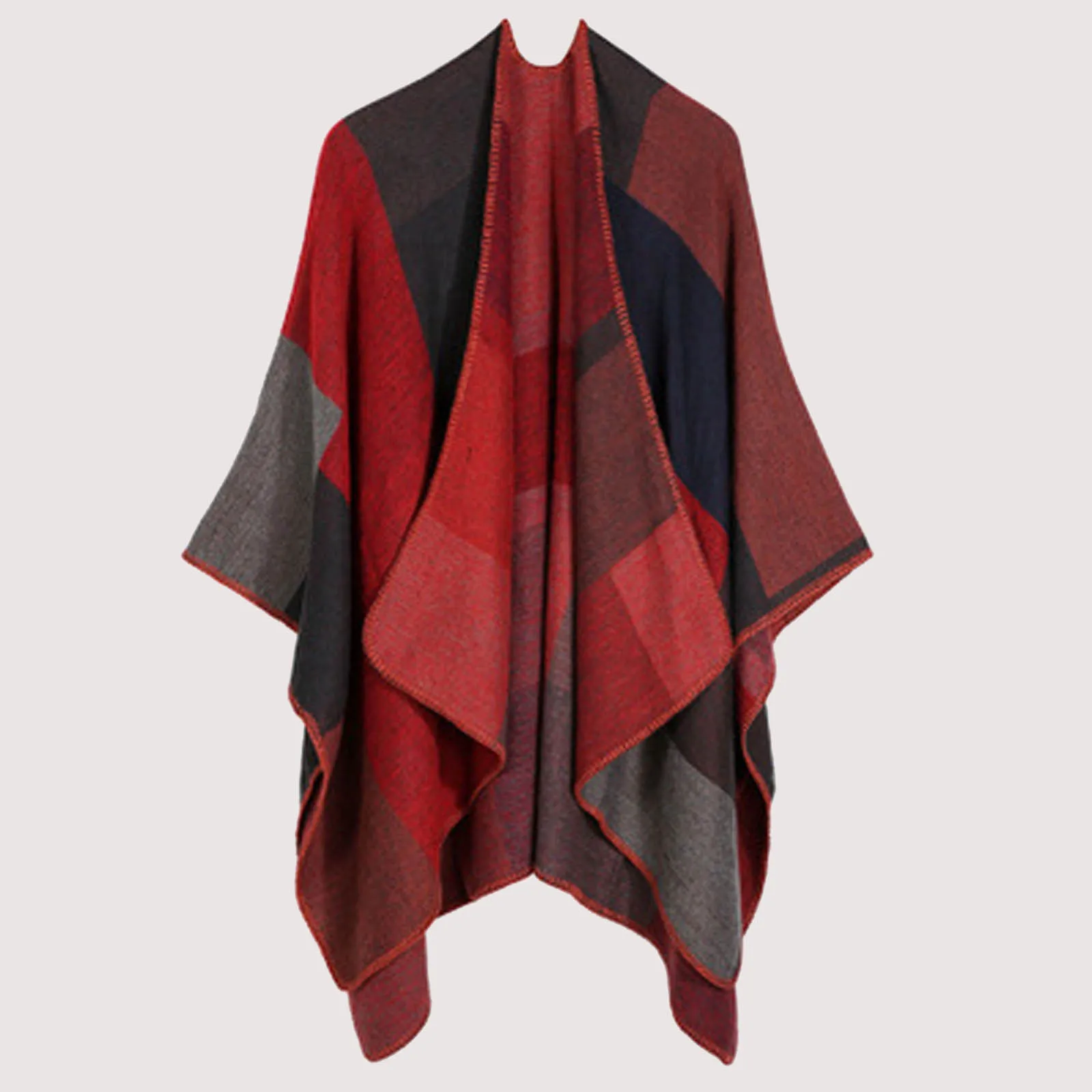 Women Winter Knitted Cashmere Capes Shawl Cardigans Sweater Coat Poncho For Women Elegant Womens Shawl Bufanda Invierno Mujer