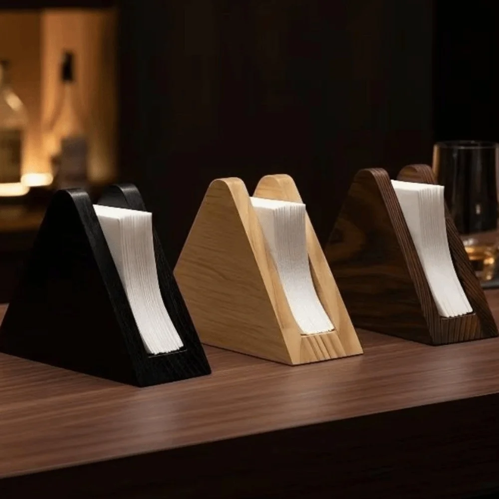 Holz-Taschentuchhalter mit rutschfester Unterseite, platzsparendes Design, stabile Struktur, Servietten-Aufbewahrungsbox, multifunktionaler Taschentuchspender
