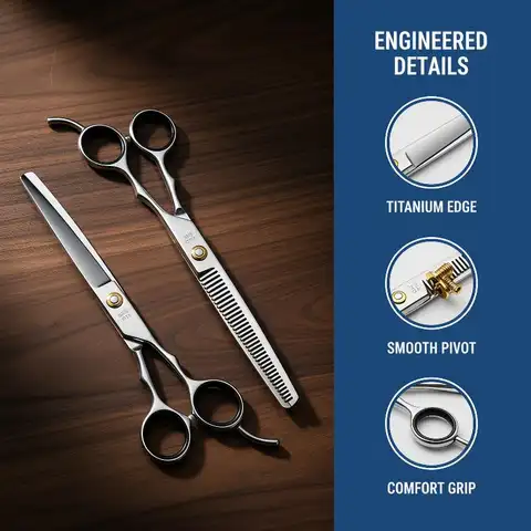 2pcs Professional Hairdressing Haircut Scissors Barber Shop Hairdresser's Cutting Thinning Tools High Quality Salon Set