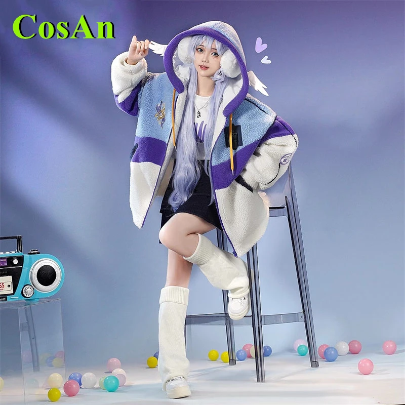 CosAn Game Honkai: Star Rail Robin/Turdidae Sparkle Cosplay Costume Fleece Coat Winter Party Role Play Clothing New