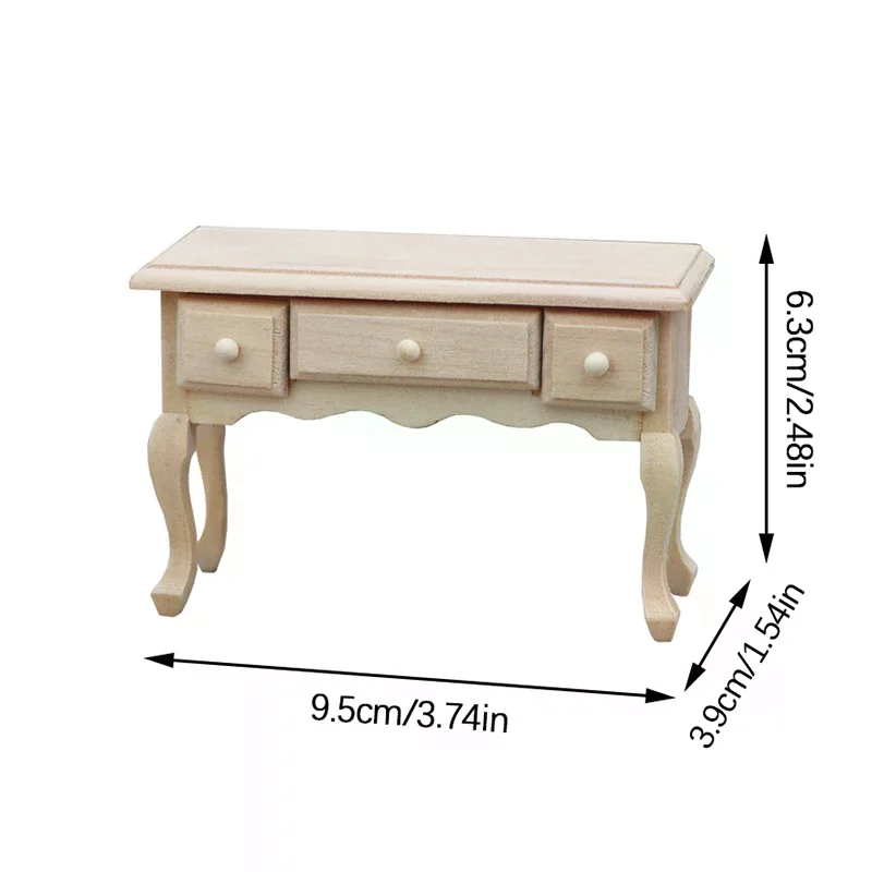 1:12 Dollhouse Miniature Wooden Blank Table Dining Table Coffee Table Computer Desk Furniture Living Room Model Craft Decor Toys view 6