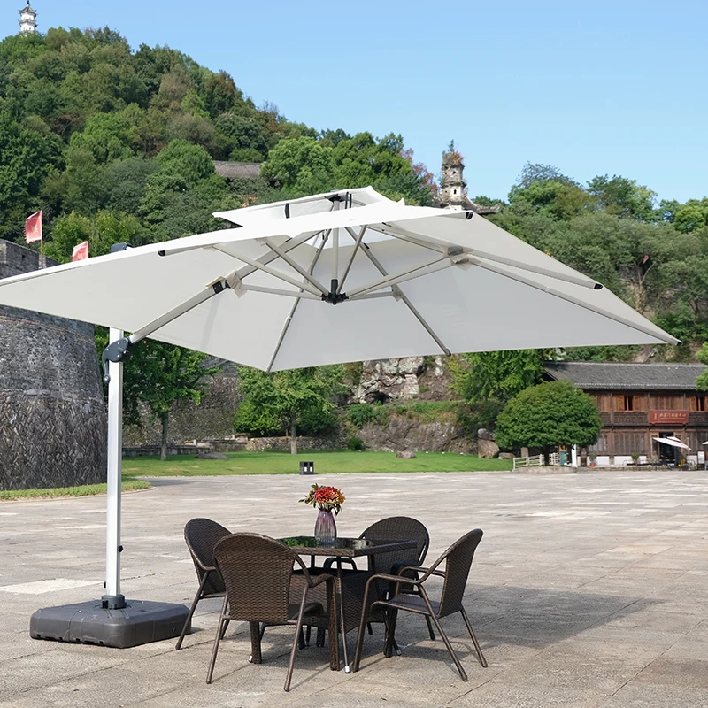 ！@Wholesale Aluminum Main Pole Roman Umbrella Outdoor Wind-resistant Courtyard Sunshade Roman Umbrella