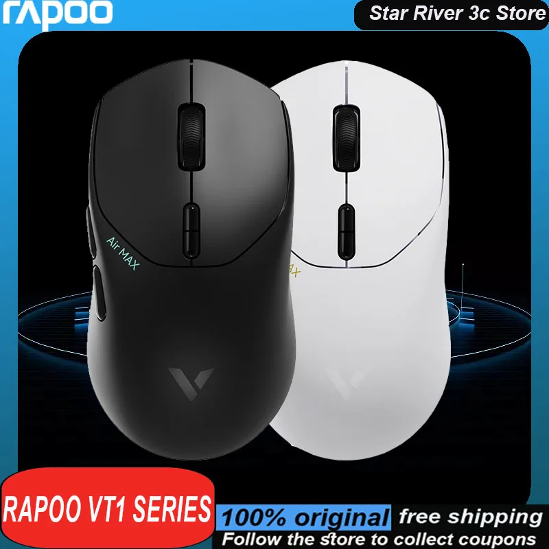 

Rapoo Vt1 Pro/Air Max Gaming Mouse Paw3950 Supports 4k+8k Wireless Dual-Mode Lightweight Ergonomics Customized Game Mouse Gift