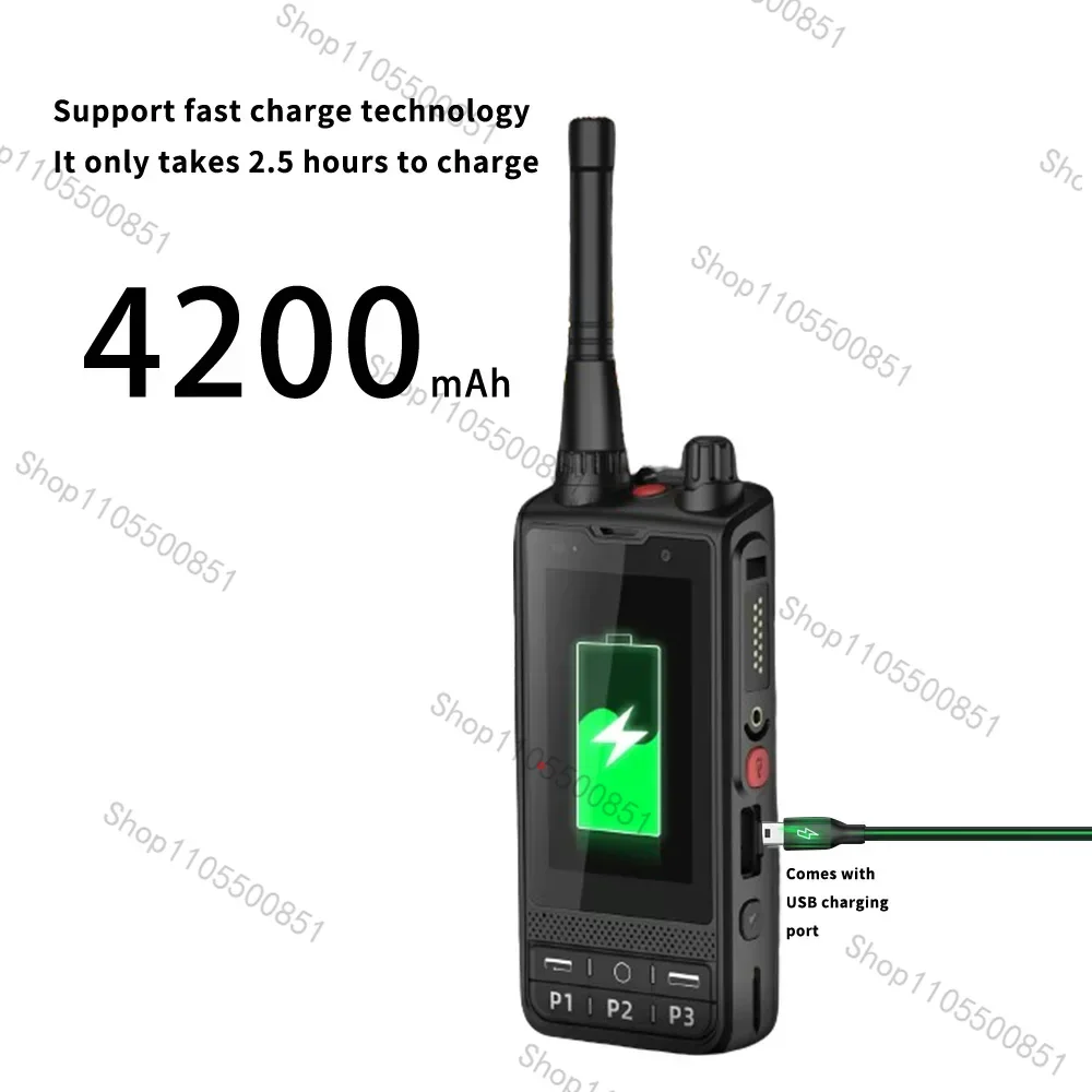 New ANYSECU W6PLUS Android 10 4G Network Radio UHF 400-470Mhz Analog Walkie Talkie WIFI Unlocked Work with REAL-PTT ZELLO