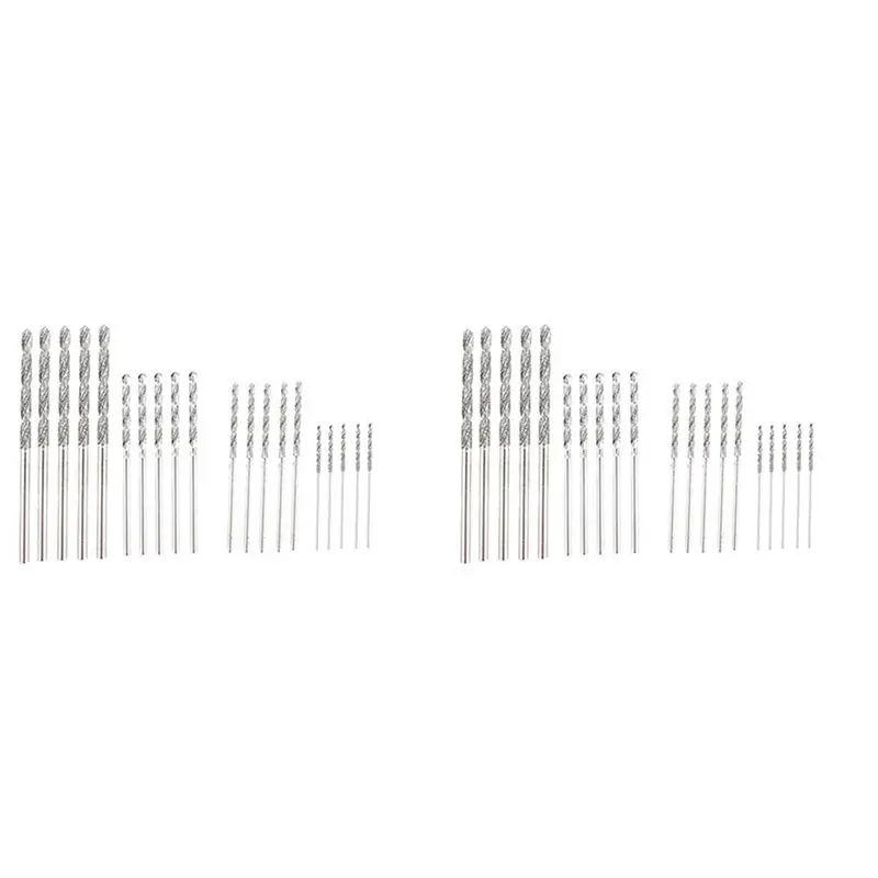 

ABRW-Diamond Drill Bit Set 40 Pieces 4 Sizes 1Mm 1.5Mm 2Mm 2.5Mm Twist Tip Jewelry Beach Sea Glass Shells Gemstones Lapidary