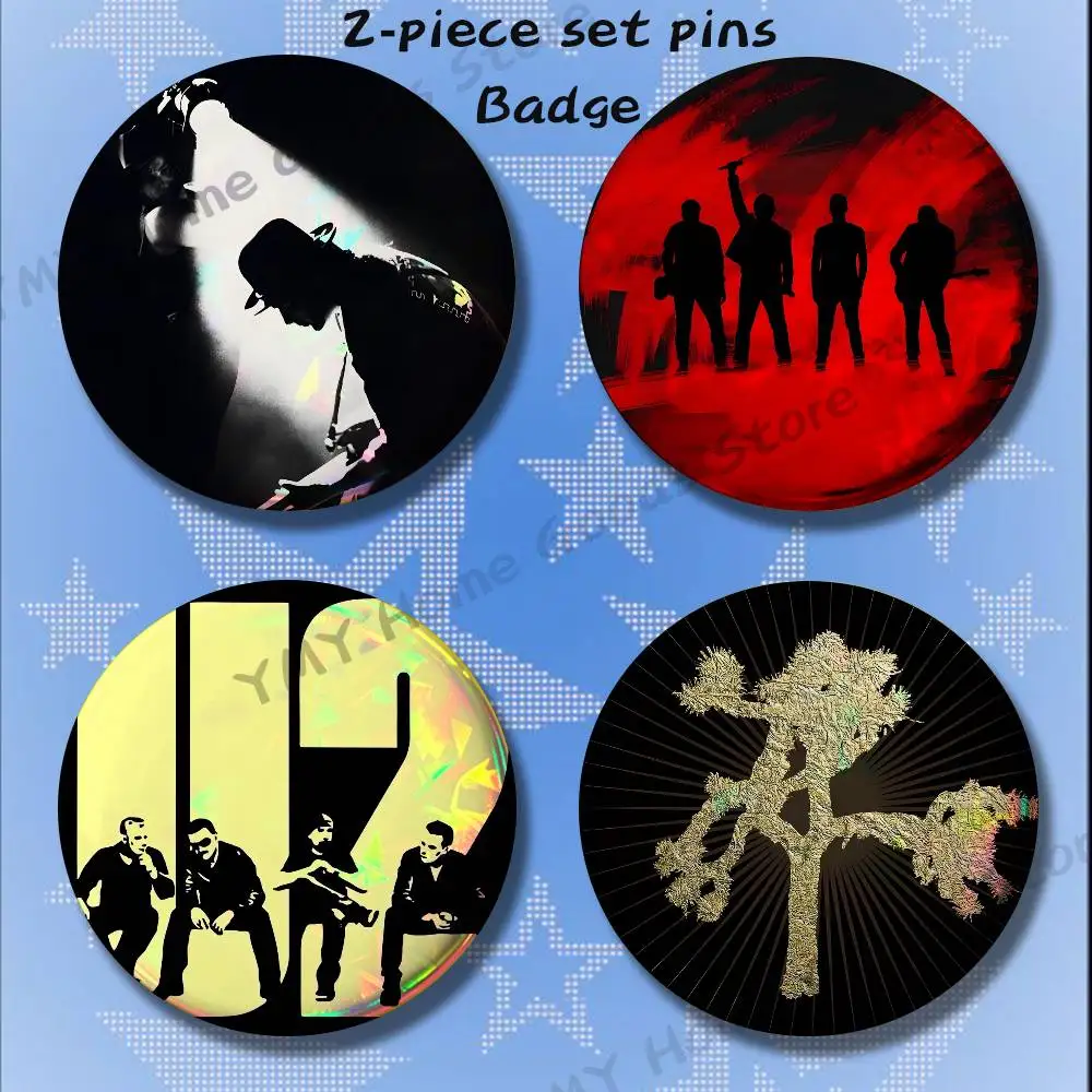 The Joshua Tree Band U2 Brooches for Backpack Accessories 25 32 44 58 75mm Round 2-piece set Free Mix