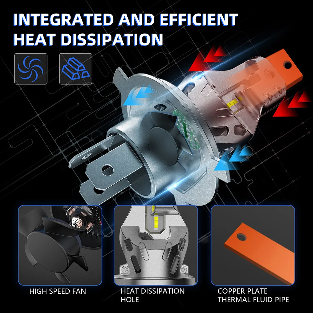 

18000 LM Car LED Headlight Bulbs Headlights Support Canbus Error Plug-and-Play 6000K H4 LED Bulbs Hi/Low Beam