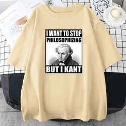 Kant Meme Philosophizing Funny Philosophy Male Tops Summer Casual Tops Fashion Street T-Shirt Hip Hop Mens Cotton Tee Clothing
