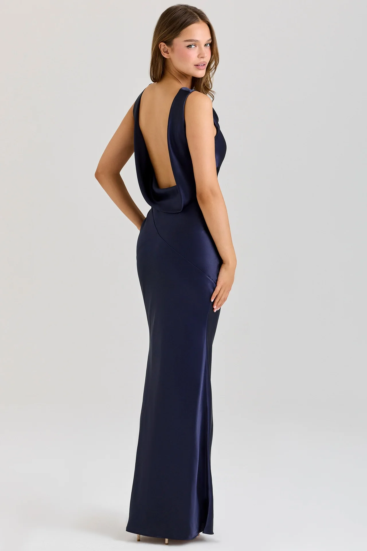 black backless dress Simple Blue Spaghetti Straps Backless A-Line Prom Dresses Pic Color / US16