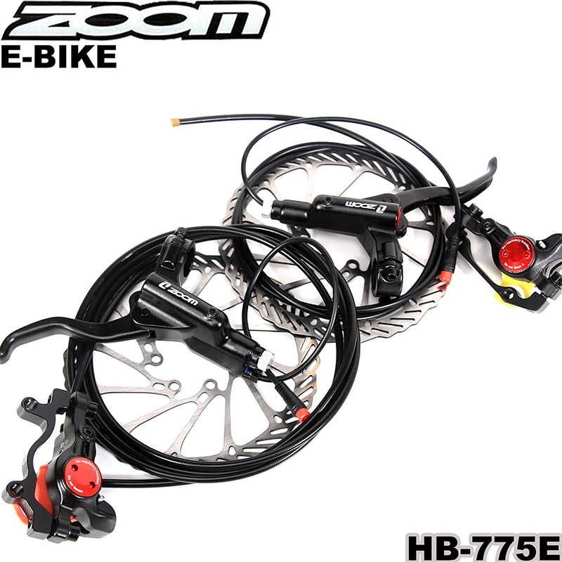 ZOOM E-Bike 2-Piston Hydraulic Disc Brakes Power-Off Bicycle Left Front Right Rear Hydraulic Disc Brake 160 Rotors Bike Parts