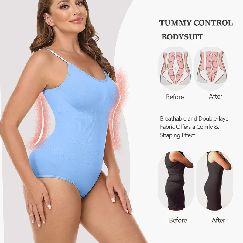 Tummy Control Bodysuit Shapewear Women Camis Tank Top Seamless Body Shaper Butt Lifter Camisole Vest Top Slimming Waist Trainer