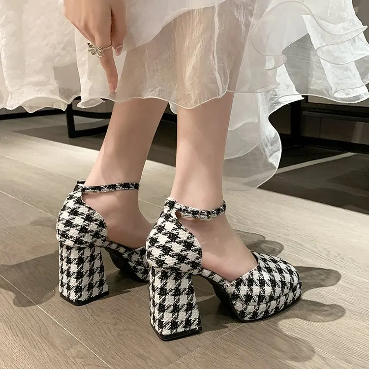 Fashion Chunky Women High Heels Shoes Brand Sexy Pumps 2023 Spring Summer New Trend Dress Party Designer Sandals Women Shoes