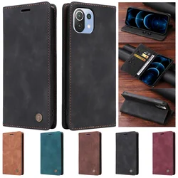 Mi 11Lite Suction Cup Case For Xiaomi 11 Lite 5G NE Leather Stand Book Cover For Xiaomi 11T Pro MI 11X Pro Etui Phone Flip Cases