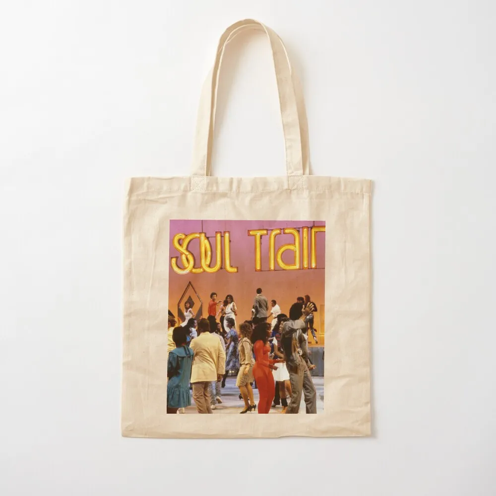 Soul Train Tote Bag cute pouch bag sac pour femme Shopping bags supermarket folding bag Canvas Tote