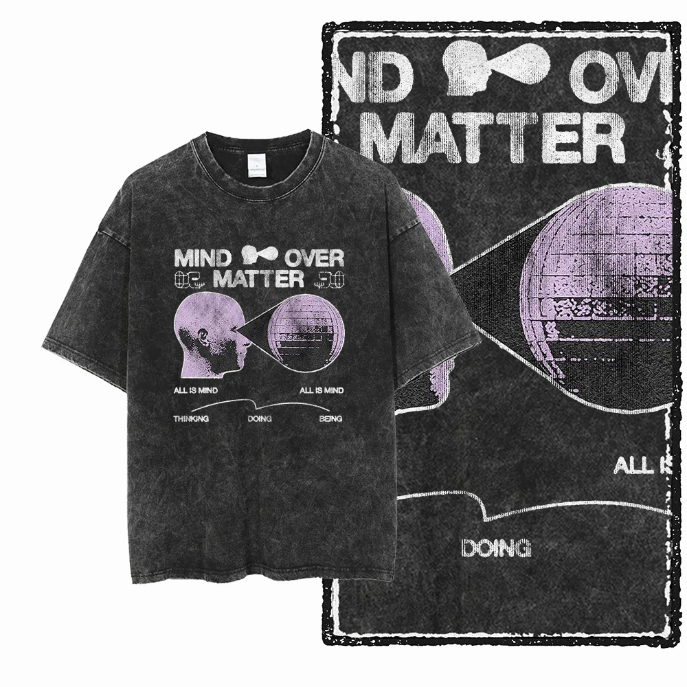 ZF STREETWEAR Printed Cotton Acid Washed Exclusive Graphic Unisex T Shirt Cool Vintage retro Men Tshirts Big Size Tee for men image 4