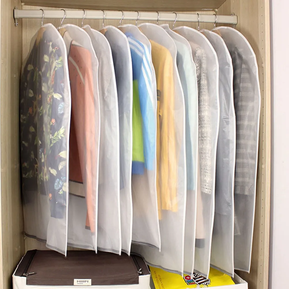 

Набор из 6 чехлов для одежды 60x100 см, матовые, водонепроницаемые, пылезащитные, для хранения костюмов, рубашек, пальто, для путешествий и гардероба