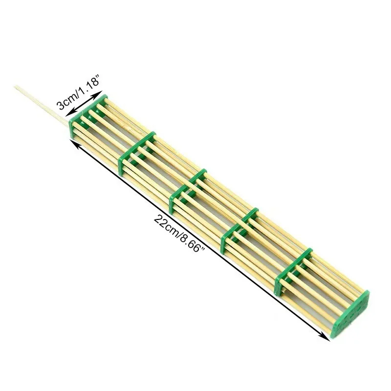 10 Pcs Beekeeping Lengthened Bamboo Queen Bee Cage, Queen Bee Isolation Transport Cages, Plastic and Wood Mixed Cage Tools