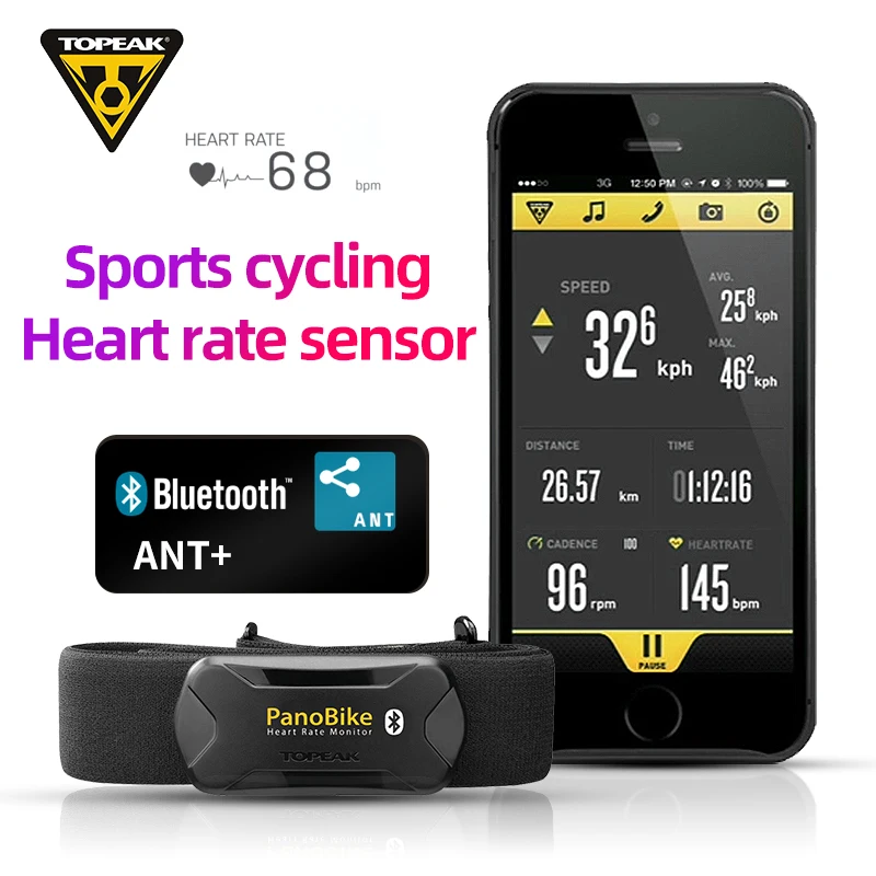 Topeak TPB-HRM01 Heart Rate Monitor Fitness Cycling Equipment Ant Bluetooth Heart Rate Sensor With Chest Strap CR2032 Battery