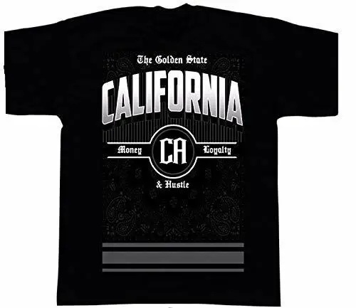 California Mens T-Shirt Money Loyalty and Hustle Heavyweight Printed On Shaka We High Quality 100%Cotton Short Sleeve